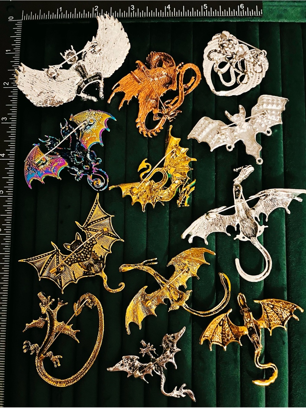 Colorful Dragon and Bat Enamel Pin Lot - Multicolor - Picture 2 of 2